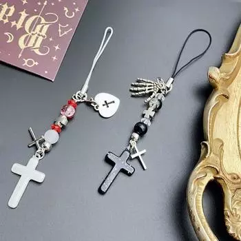 Хэллоуин готический крест бусина брелок кулон мобильный телефон анти-потеря шнурок изысканный рюкзак украшения аксессуары