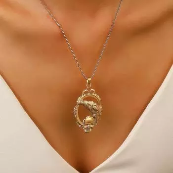 Хэллоуин Готика Тьма Панк Хип-Хоп Ворона Череп Кулон Ожерелье Скелет Ключица Цепь 1 pcs