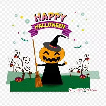 Хэллоуин Графический дизайн Утюг на теплопередаче Печать Виниловые патчи Наклейка для одежды DIY Аппликации Моющиеся пластыри