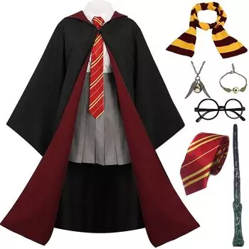 Хэллоуин Гриффиндор Полный комплект костюмов для косплея Гарри Поттера из 7 костюмов для косплея очки галстук шарф магический костюм косплей унисекс [Yi-gog] 5, размеры,