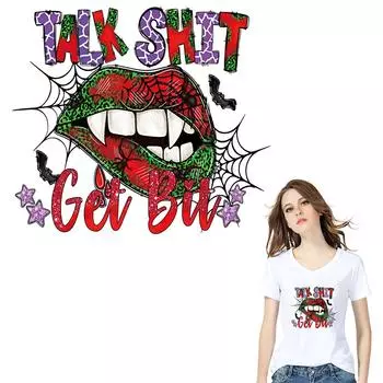 Хэллоуин губы железная наклейка одежда аппликация искусство ремесла глажка моющаяся термоклеевая передача аксессуар «сделай сам» железо на пластыре