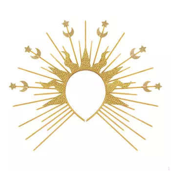 Хэллоуин Halo Crown повязка на голову обруч для волос реквизит портативная звезда луна для сценического выступления