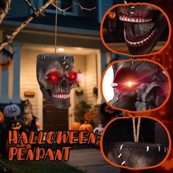 Хэллоуин Игрушки, Электрическое Чувствительное, Голова, Дом, Реквизит для Украшения Дома с Привидениями, Подвески-Розыгрыши. One Size чёрный