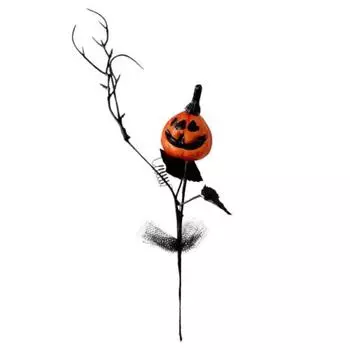 Хэллоуин Искусственные тыквенные ветки Искусственный осенний тыквенный букет Поддельные тыквенные кленовые листья Пики для урожая Дня благодарения Цветочная композиция Настольная B