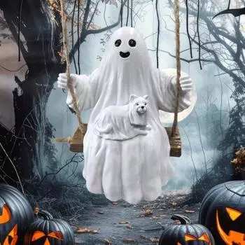 Хэллоуин Качели Призрак Подвесные Украшения Домашний Офис Крытый Открытый Сад Вид Сзади Автомобиля