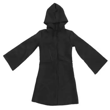 Хэллоуин капюшон черный плащ унисекс длинный плащ косплей платье одежда костюм для вечеринки для взрослых M