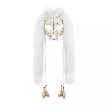 Хэллоуин карнавальная мода маска животного Викинг маска лисы с искусственным мехом One size белый