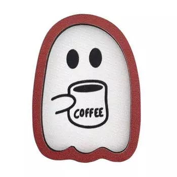 Хэллоуин Кофе Привидение Украшение Деревянная Табличка Привидение Хэллоуин Настольное Центральное Украшение для Дома Кофейный Бар Многоярусная Поднос Каминная Полка Декор Стола 1pc