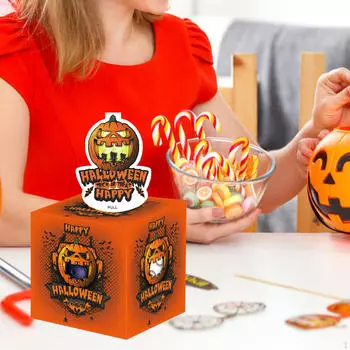 Хэллоуин Копилка с 50 шт. Прозрачных пакетов Забавный подарок Декоративная Выдвижная