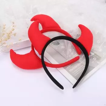 Хэллоуин Косплей Черный ободок для волос Аксессуары для волос Головные уборы Дети Взрослые чёрный/красный