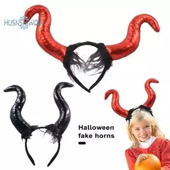 Хэллоуин Косплей Оголовье Забавный Ужас Красный/Черный Демон Рога Пластиковый Обруч Для Волос Маскарад Косплей Реквизит Партии Хэллоуин Костюм Аксессуары Для Волос A красный
