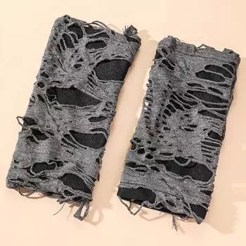 Хэллоуин Косплей Принуждение Модная Личность Эластичные Перчатки Сценическое Выступление Рваные Рукава белый