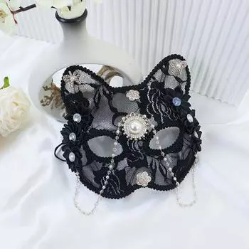 Хэллоуин Косплей Сексуальная Лиса Маска Кружевная Маска Для Глаз Маска Животного Половина Лица Женская Сексуальная Кошачья Маска Для Пары Маскарад Бал Вечеринка Игра