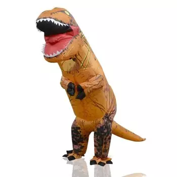 Хэллоуин Косплей Тираннозавр Динозавр Взрослый Костюм Забавный Косплей Кигуруми Надувной Маскировка Aircos Взрослый Aircos [mugenbo] 150-180 см