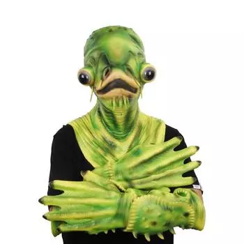 Хэллоуин косплей ужас сома маска с перчатками для маскарада Хэллоуин вечерние латексная маска на все лицо вечерние маска для взрослых зелёный