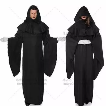 Хэллоуин костюм взрослый плащ плащ колдун мантия средневековый рыцарь церковный священник принц вампир костюм M