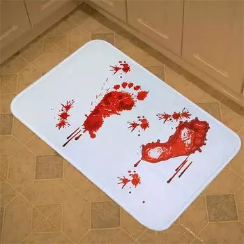 Хэллоуин Коврик для ванной Кровавый след Страшная кровь Коврики для ванной комнаты Моющиеся