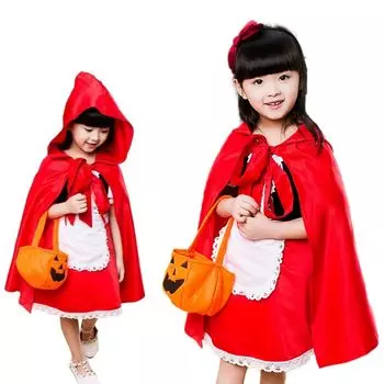 Хэллоуин Красная Шапочка Детский Косплей Костюм Девочки Одеваются Товары Для Рождественской Вечеринки Костюм Хэллоуин Одежда Косплей Милая Ведьма Хэллоуин