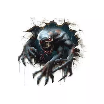 Хэллоуин Кровь Кость Маньяк Наклейки Ужасы Украшения Самоклеющиеся Наклейки 30x30cm разноцветный