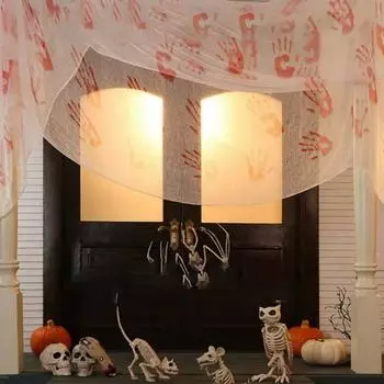 Хэллоуин кровь отпечаток руки марлевый фонарь подвесное украшение нарядное платье вечерние Крытый реквизит для украшения дома 2m