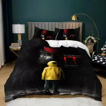 Хэллоуин Кровать Трехсекционный Призрак Забавный Фестиваль Тыквы Комплект Одеяло Покрывало 135 * 200 (two-piece set) 90g