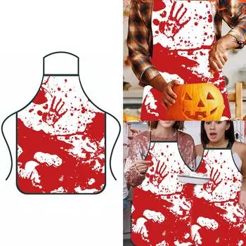 Хэллоуин Кровавый Фартук для Взрослых Страшные Брызги Крови Мясники Костюм Аксессуар Праздничная Кухня Кулинария Одежда