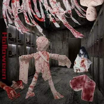 Хэллоуин Кровавый ужас Кровавый дом с привидениями Марля Предупреждающая лента Изолирующая лента Запятнанная повязка Место проведения Декорация 1PC