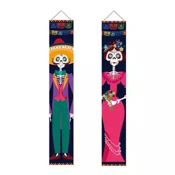 Хэллоуин Куплеты Жуткий Призрак Переднее Крыло Баннер Украшения Уличный Хэллоуин Куплеты Декор