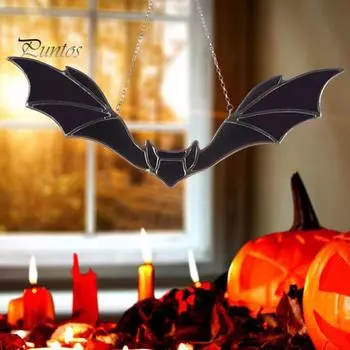 Хэллоуин Летучая мышь Ловец Солнца Акриловая Настенная Оконная Подвеска Цветная Летучая Мышь Подвесное Украшение для Хэллоуина Домашний Декор чёрный