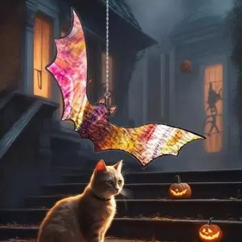 Хэллоуин Летучая мышь Ловец Солнца Акриловая Настенная Оконная Подвеска Цветная Летучая Мышь Подвесное Украшение для Хэллоуина Домашний Декор чёрный