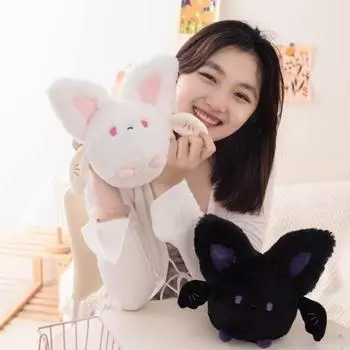 Хэллоуин летучая мышь плюшевая кукла белый/черный мультфильм толстая летучая мышь плюшевые украшения PP хлопок чучело куклы чёрный