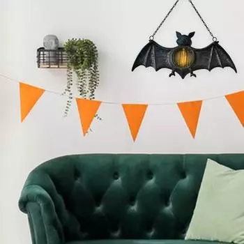 Хэллоуин Летучая мышь Подвесные светильники Жуткий летучая мышь Фигурка Декор Батарея работает летучая мышь