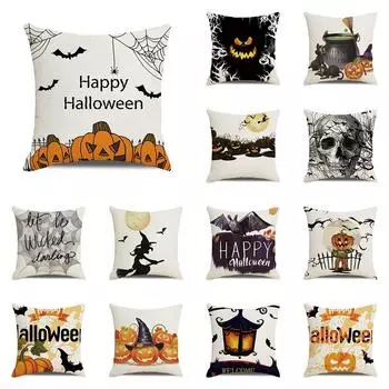 Хэллоуин Летучая мышь Ворона Тыква с принтом Чехлы для подушек для дома Гостиная Украшение дивана Пледы Наволочки 40X40CM