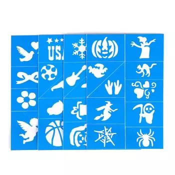 Хэллоуин Лицо Дети Татуировки Шаблоны Окрашенные Трафареты (Случайные узоры) фиолетовый