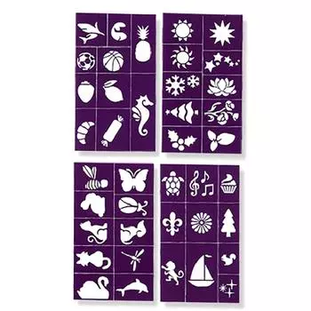 Хэллоуин Лицо Детские Татуировки Шаблоны Окрашенные Трафареты Блестящая Аэрография Детское Лицо Краска Татуировки Трафарет (Случайные узоры)