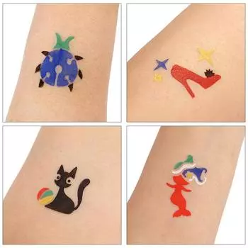 Хэллоуин Лицо Детские Татуировки Шаблоны Окрашенные Трафареты Блестящая Аэрография Детское Лицо Краска Татуировки Трафарет (Случайные узоры)