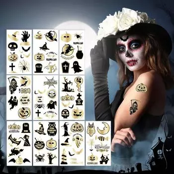 Хэллоуин Лицо Наклейки Для Глаз Подводка Для Глаз Тени Для Век Временные Наклейки Наклейки Для Женщин Девочек Хэллоуин Костюм Косплей Одежда Аксессуары Партии One Size белый