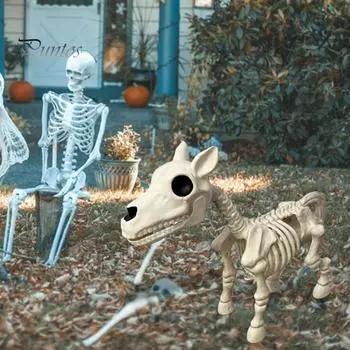 Хэллоуин Лошадь Скелет Фигурка Жуткий Череп Животное Модель Статуэтка Из Смолы Скульптура Домашний Офис Рабочего Стола Украшения Праздничный Орнамент Для Вечеринки Horse
