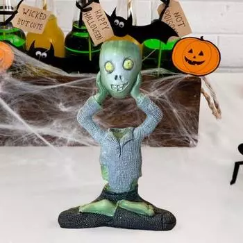 Хэллоуин Медитация Скелет Фигурка Жуткий Сидящий Череп Статуя Из Смолы Скульптура В Помещении На Открытом Воздухе A