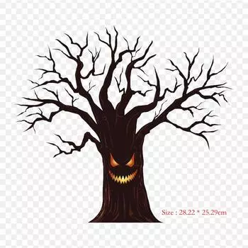 Хэллоуин мертвое дерево силуэт дерева термопереносная печать виниловые нашивки наклейки для одежды DIY аппликации моющиеся нашивки