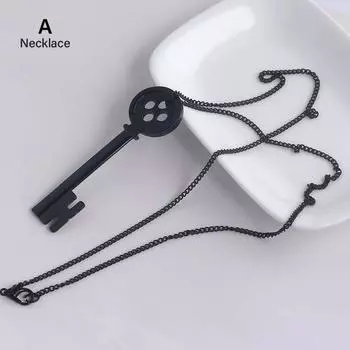 Хэллоуин Металлический Ключ Скелет Реквизит Нил Гейман Черный Сундук с Сокровищами Ключ Ожерелье A