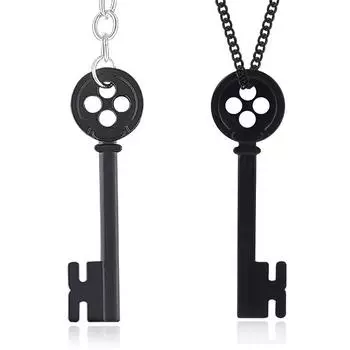 Хэллоуин Металлический Ключ Скелет Реквизит Нил Гейман Черный Сундук с Сокровищами Ключ Ожерелье