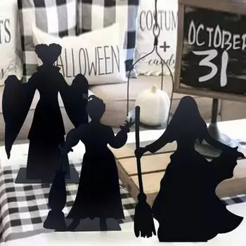 Хэллоуин Металлический Силуэт Ведьмы Украшение Черная Ведьма Железный Стол Знак Крытый Открытый Сад A
