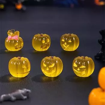 Хэллоуин Микро Серебристый Тыквенный Пейзаж Миниатюрные Фигурки Украшения Из Смолы Сделай Сам Кукольный Дом Украшения Машины Подарок