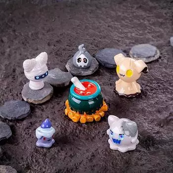 Хэллоуин Микропейзаж Украшения Миниатюрные Фигурки Мультяшные Смола Маленькие Украшения Поделки Милое Тыквенное Привидение Украшения