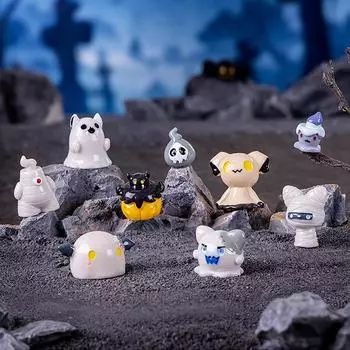 Хэллоуин Микропейзаж Украшения Миниатюрные Фигурки Мультяшные Смола Маленькие Украшения Поделки Милое Тыквенное Привидение Украшения