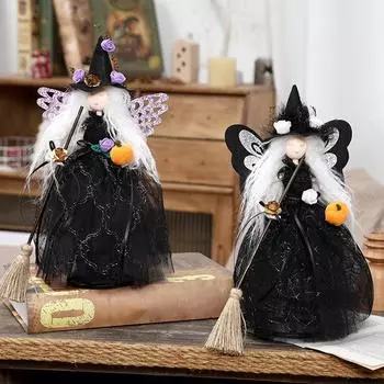 Хэллоуин Милая Таинственная Кукла Ведьма Украшения Ручной Работы Ведьма Домашняя Вечеринка Значимые Украшения Подарки Производство Праздник B C6Q1 фиолетовый