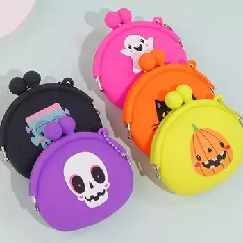 Хэллоуин Мини Силиконовый Кошелек для Монет Забавный Призрак Тыква Монета Наушники Сумка Для Хранения