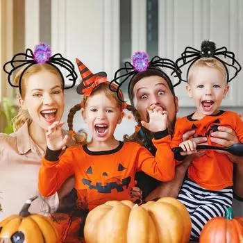 Хэллоуин мишура повязка на голову в виде паука забавная жуткая прическа украшение фестиваль призраков вечеринка длинноногий паук повязка для волос аксессуары для волос реквизит для вечеринки чёрный