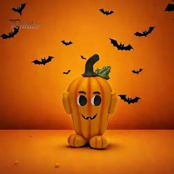 Хэллоуин мультфильм тыква статуэтка смоляная жуткая оранжевая тыква статуя скульптура домашний офис книжная полка настольное украшение украшение для вечеринки pumpkin